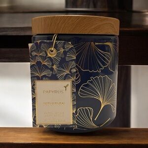 Papyrus Intuition Exfoliating Body Scrub, Navy and Gold Botanical Jar